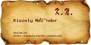 Kiszely Nándor névjegykártya