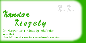 nandor kiszely business card